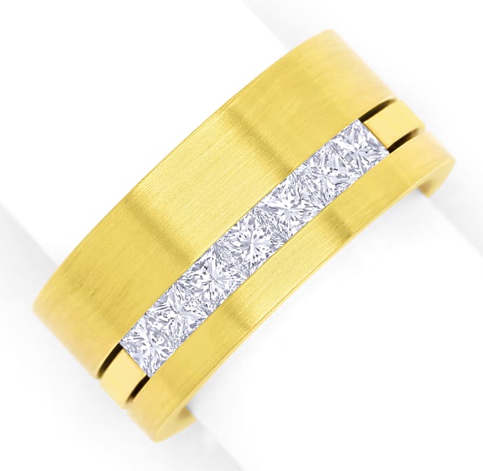 Foto 2 - Massiver Goldring 1ct lupenreine Princess Cut Diamanten, S1785