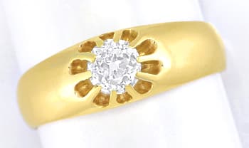 Foto 1 - Antiker Halbkaräter Diamantring 0,55ct in 14K Gelbgold, S2551