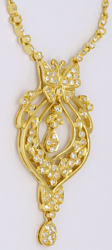 Foto 3 - Diamanten-Collier Schmetterling 1,20 Carat 18K Gelbgold, S4492