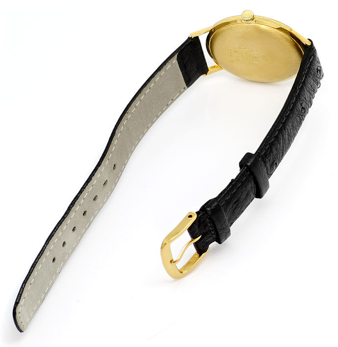 Foto 3 - Onsa Vintage Herren Uhr, Handaufzug, 18K Gold Lederband, U1580