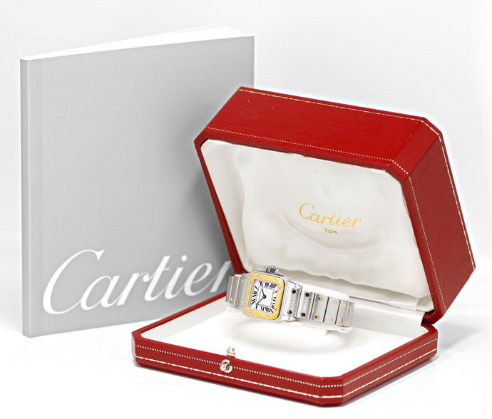 Foto 5 - Santos de Cartier Galbee Damen-Armbanduhr in Stahl-Gold, U2512