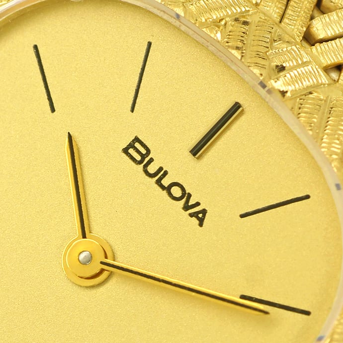 Foto 3 - Bulova Damen-Armbanduhr massives Fischgrätband 14K Gold, U2591